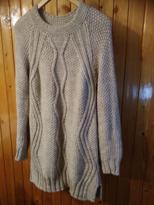 damski ciepły sweter długi, rozm. XL (42-44)
