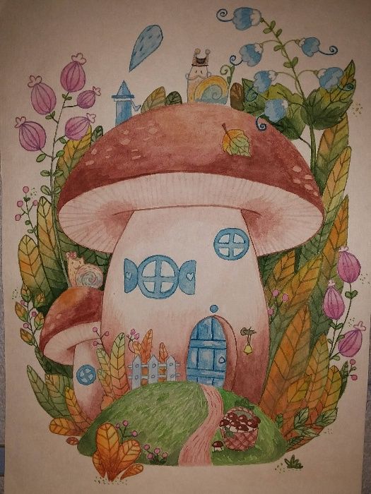 Рисунок, акварельная живопись, открытка, новый год