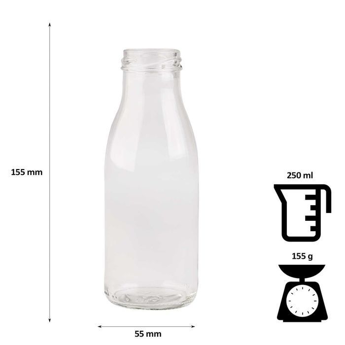 Butelka SOK 250 ml na soki, wodę, kompot, smoothie z zakrętką