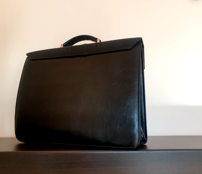 Teczka, aktówka skórzana z uchwytem do dłoni-unisex