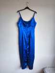 Granatowa/ chabrowa sukienka satynowa PrettyLittleThing 42/XL
