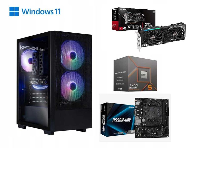 HIT! Komputer Gamingowy Ryzen 5 5600 RAM 32GB DDR4 RX 9060 XT 16GB W11