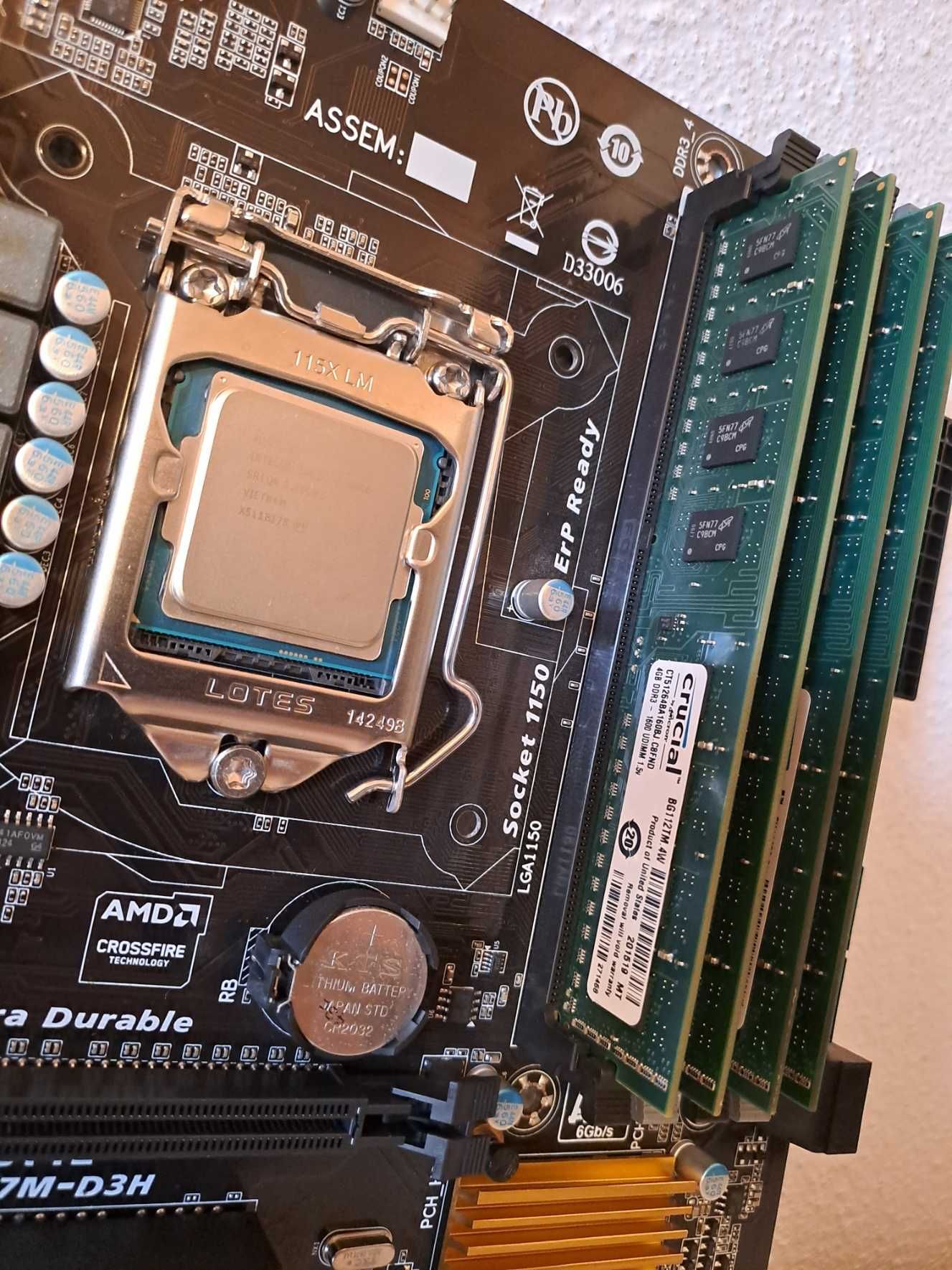 Bundle i5-4460 / Board Gigabyte H97M-D3H / 16GB DDR3 Crucial