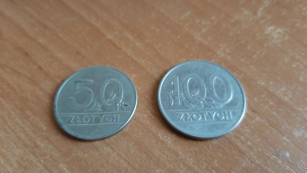 Moneta 50zl 100zl z 1990 roku