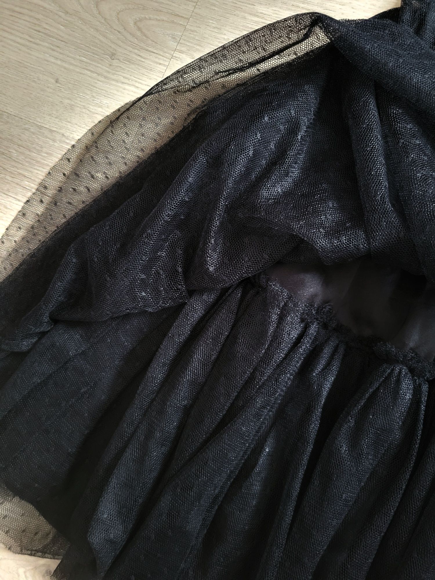 Sukienka kawa czarna Tiulowa XL