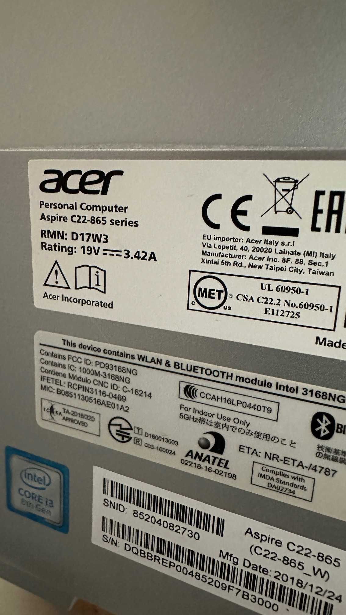 Acer Aspire C22-865