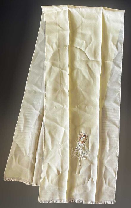 Echarpe de Pescoço Bege Bordada, Nova