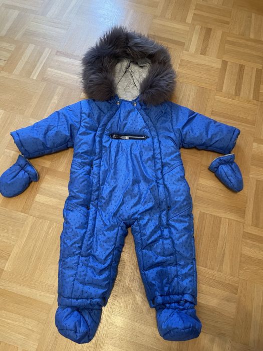 Kombinezon zimowy dzieciecy Wojcik Futro naturalne jenot 74 80 86