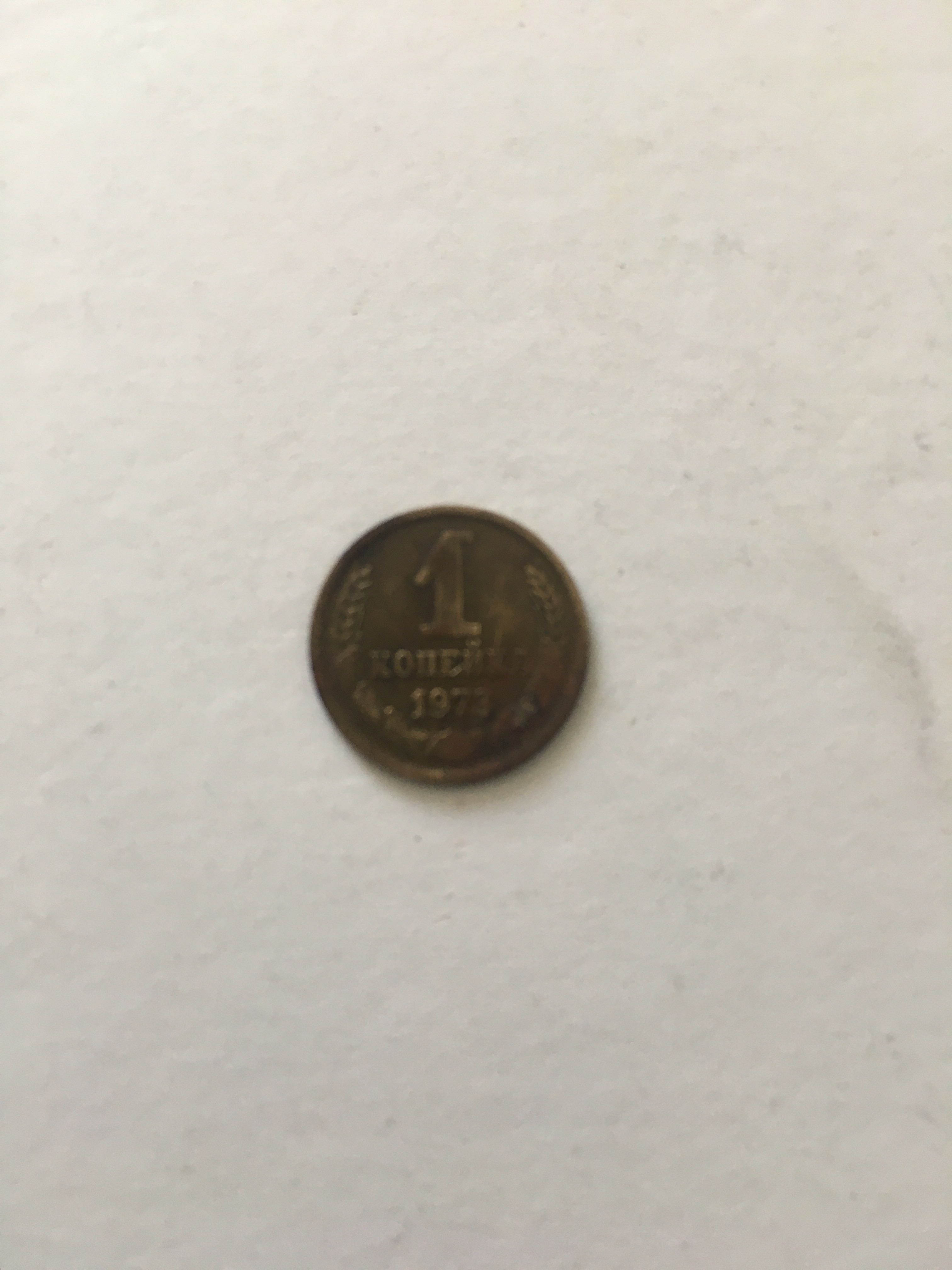 Монета 1копійка ссср 1973року