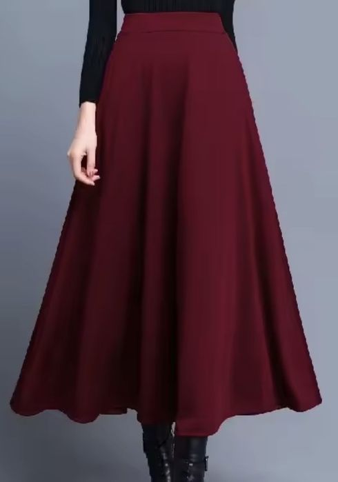 Spódnica bordowa burgundowa rozkloszowa NOWA