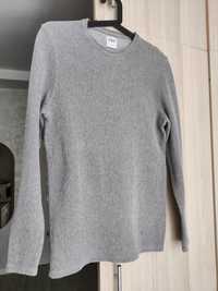 Dopasowany męski sweter z bawełny, prążkowany, longsleeve, Zara, r.S
