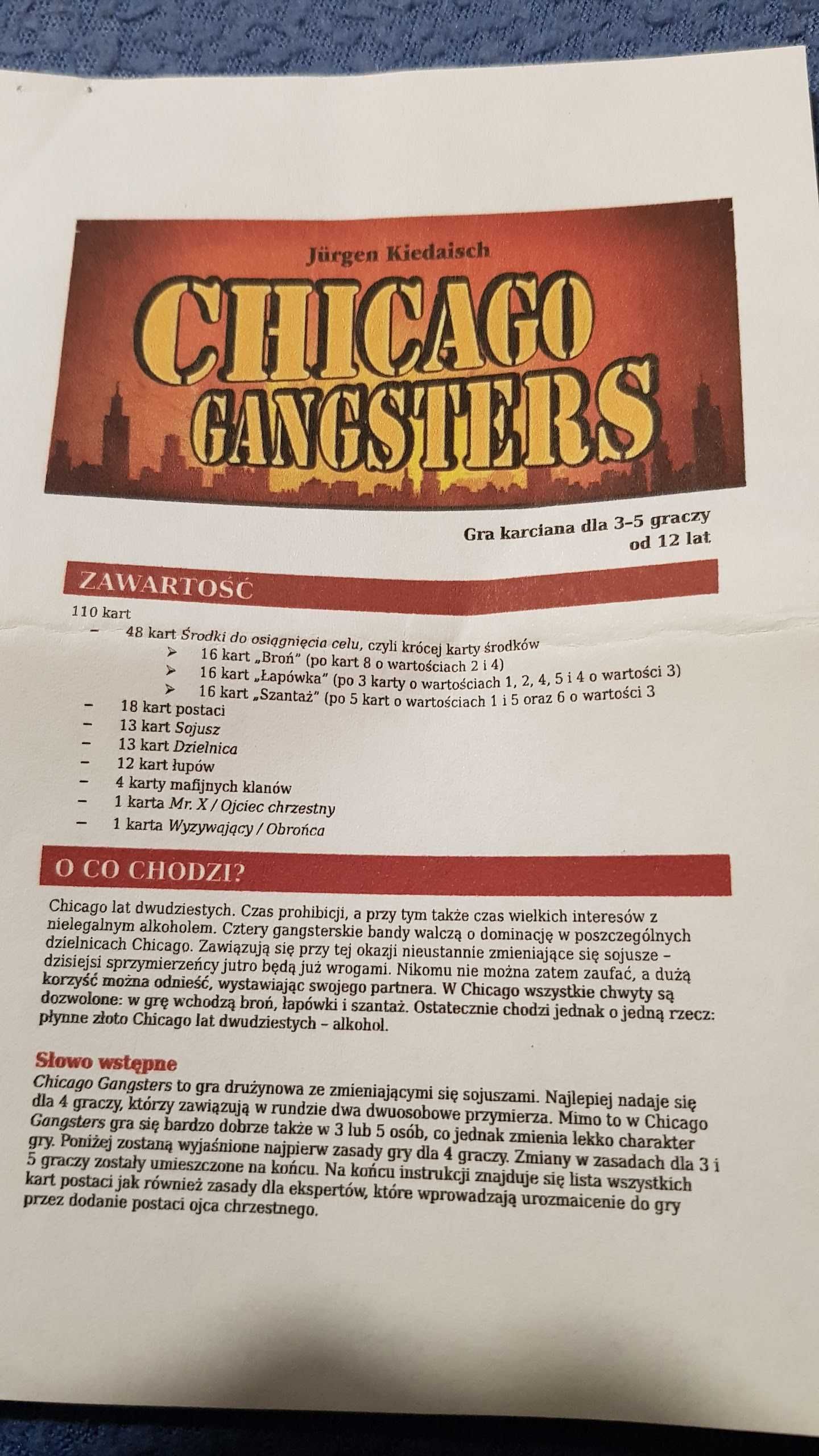 CHICAGO GANGSTERS Gra Karciana (niem.) PL legalnie tłumaczona!