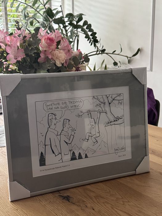 Grafika w ramie Andrzej Mleczko