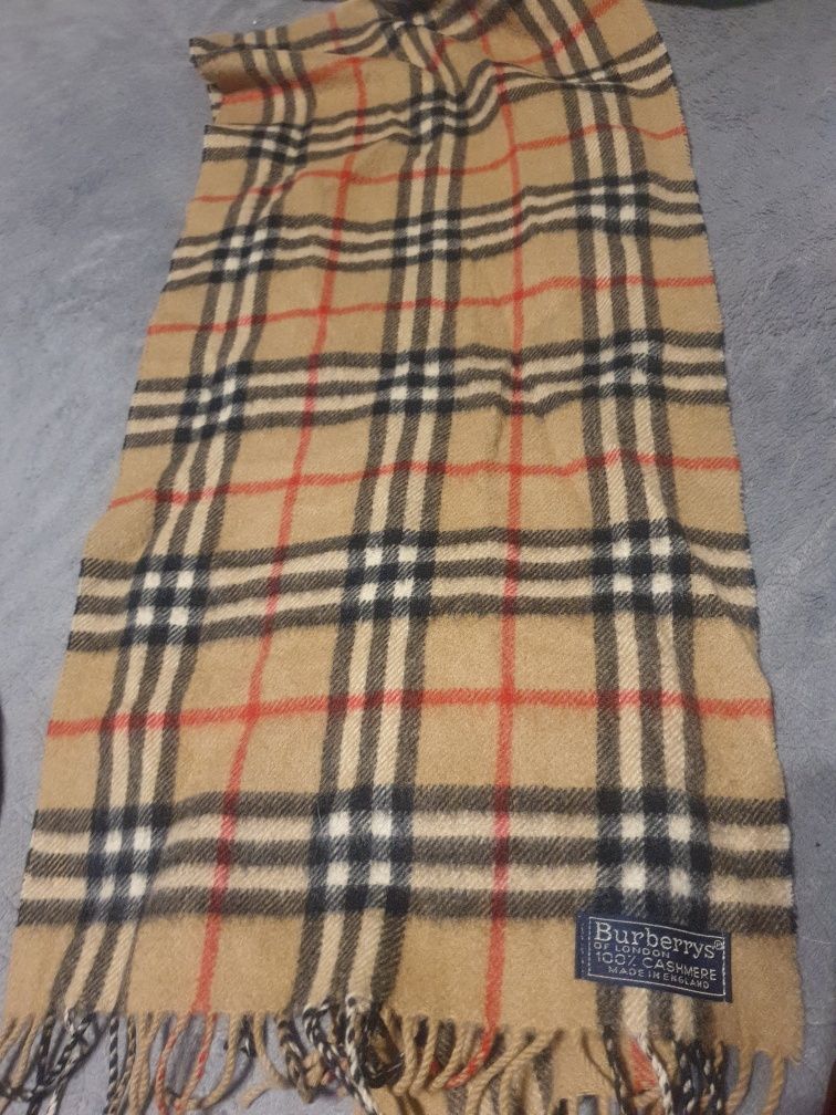 Nowy szalik BURBERRY unisex z kaszmiru