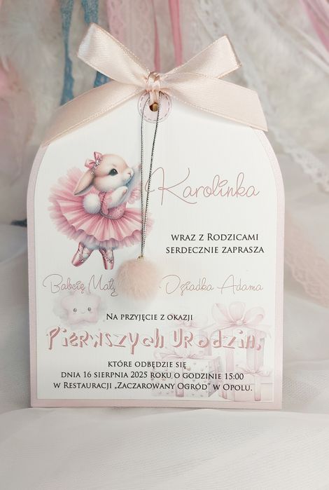 Zaproszenia Chrzest, Roczek,Urodziny,Komunia