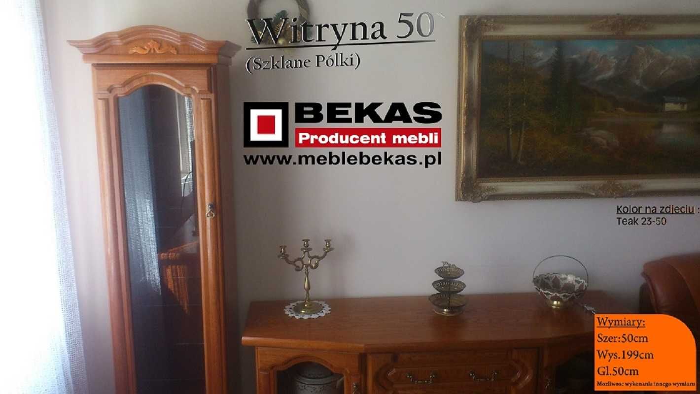 Stylowa Witryna Słupek 50` Dąb Rustikal Clasik Bekas Lakierowana