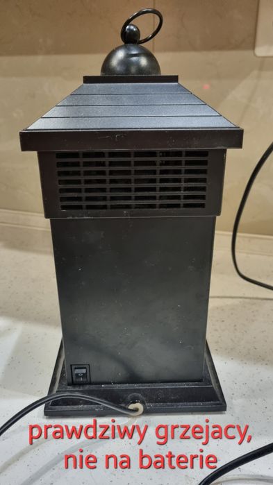 Mini kominek elektryczny 400W farelka lampion grzejący latarnia mały