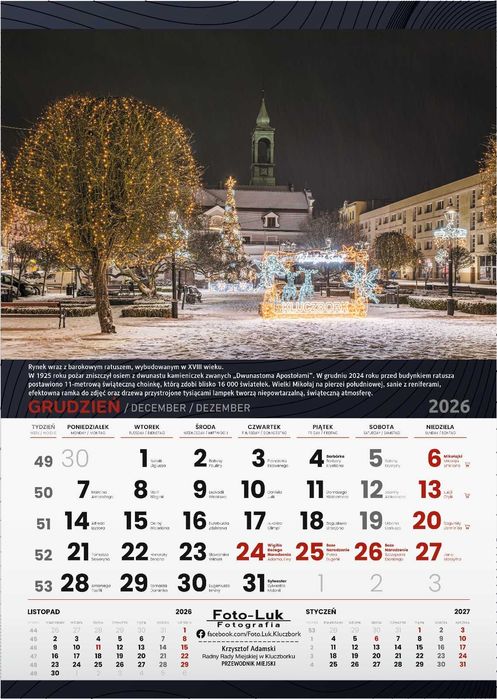 Kalendarz Kluczbork 2026 – Nocne Oblicze Miasta