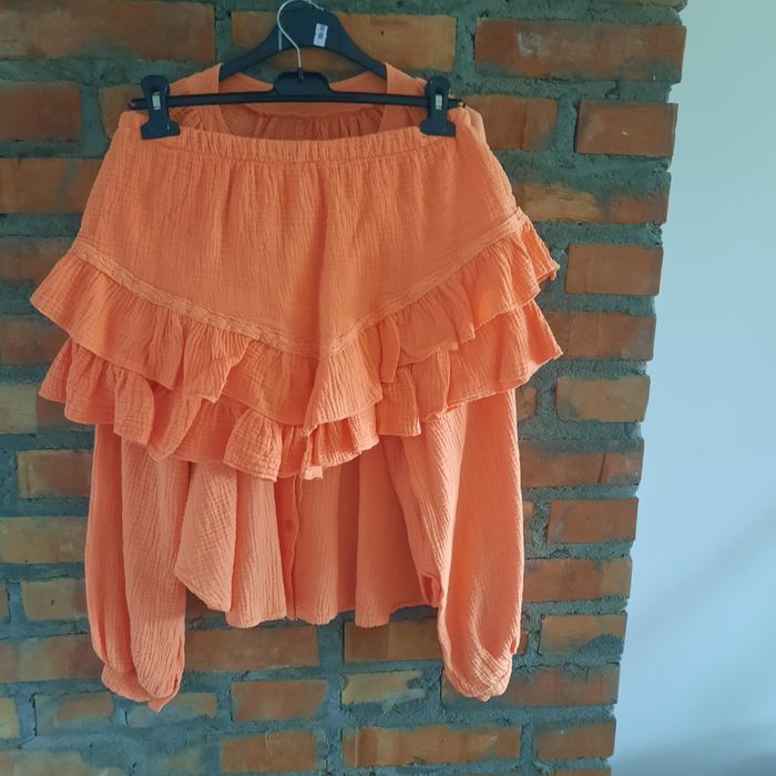 Komplet muślinowy koszula plus spódnico-spodenki