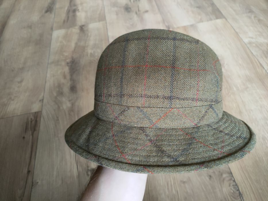Kapelusz myśliwski wełniany w kratkę męski r. M