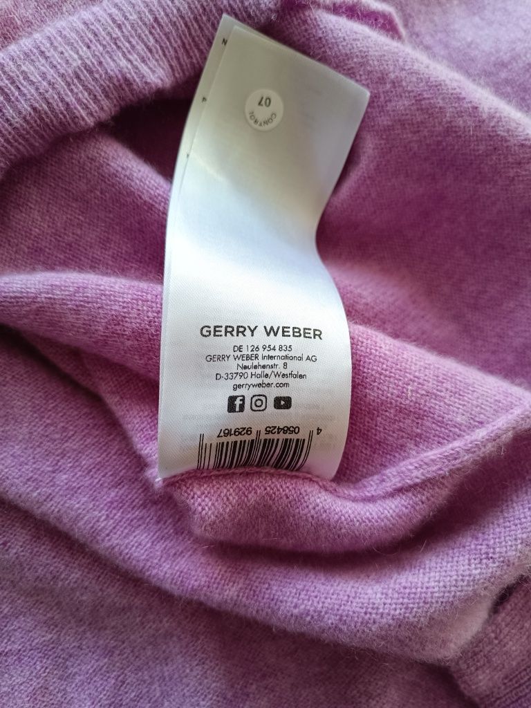 Sweter kaszmirowy 100% kaszmir Gerry Weber rozmiar 38