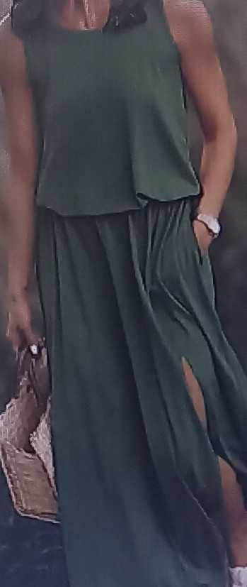 Vestido verde malha fria