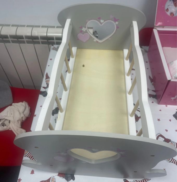 Cama de madeira para boneco ate 48cm