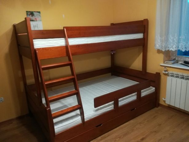 Łóżko piętrowe 3 osobowe z dolnym spaniem 120x200