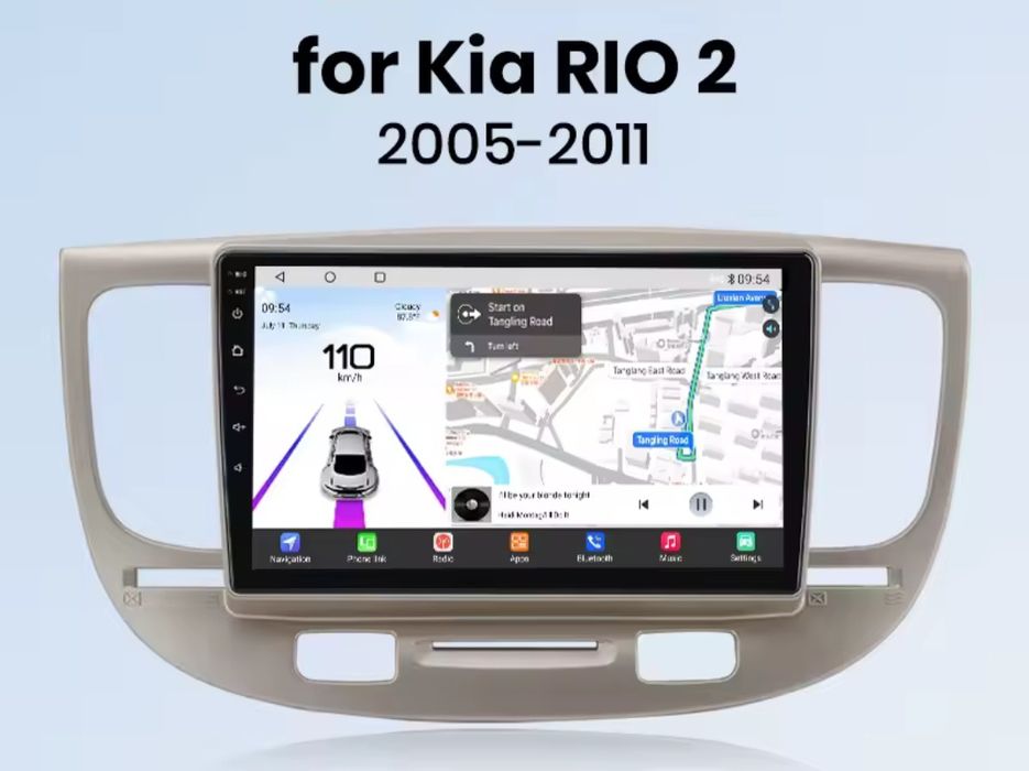 Rádio Android Kia Rio 2005 a 2011 CARPLAY WIFI GPS 2/32GB BT novo