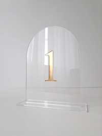Pleksi numery stołów złoty lustrzany rozmieszczenie gości