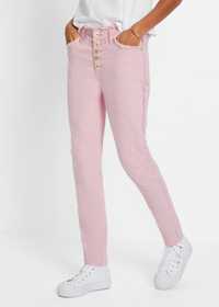 B.P.C jeansy różowe ze stretchem postrzępione ^42