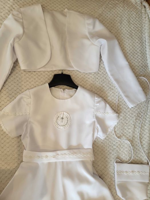 Sukienka komunijna z bolerkiem i torebką