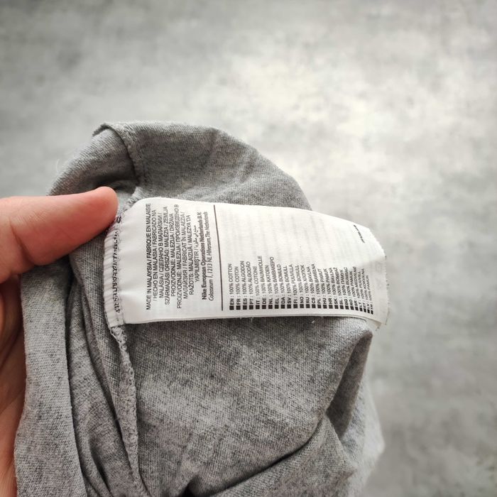 MĘSKA Koszulka Szara Bawełna Haft Logo Nike Casual Klasyczna Sportowa