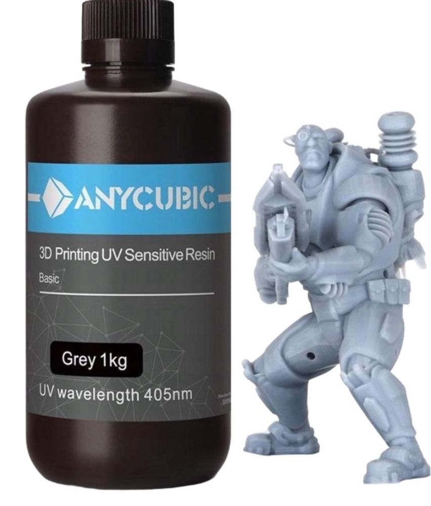 Фотополімерна смола Anycubic 1л Grey сіра 1 кг для 3Д-принтера 3D