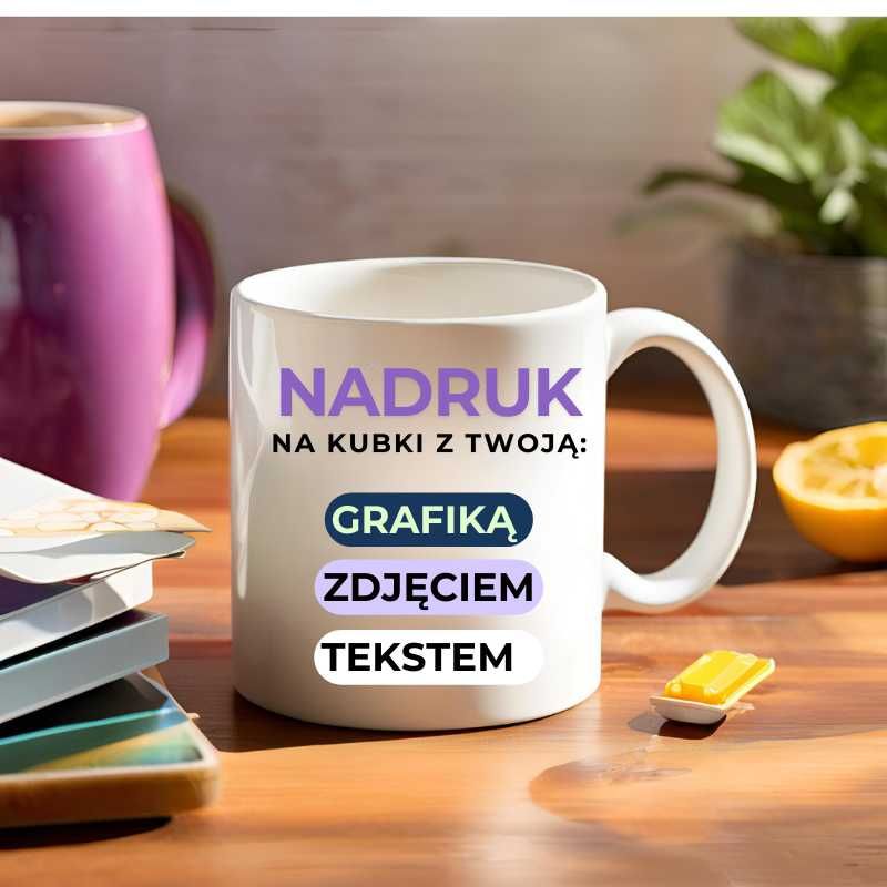 kubki z indywidualnym nadrukiem, tekstem, grafiką