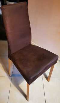 Komplet 6 krzeseł  do stołu, tapicerowane brązowe