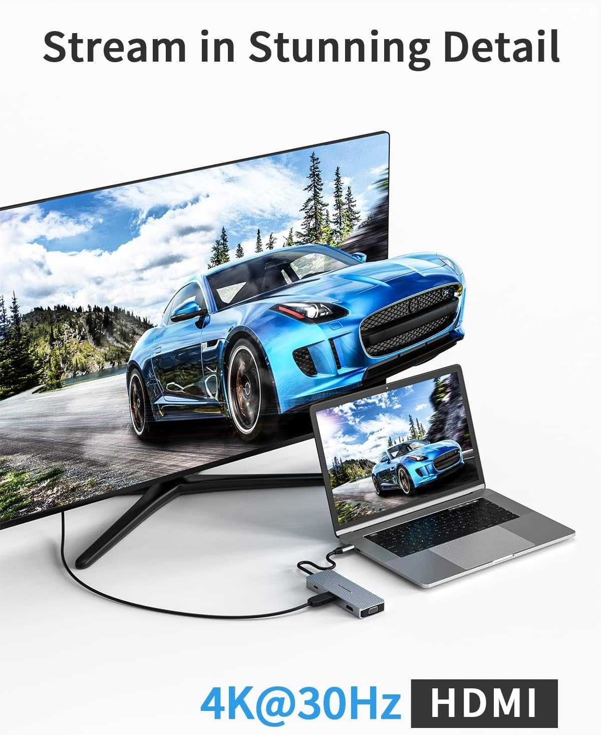 Adapter USB C Hub USB C, 9 w 1,