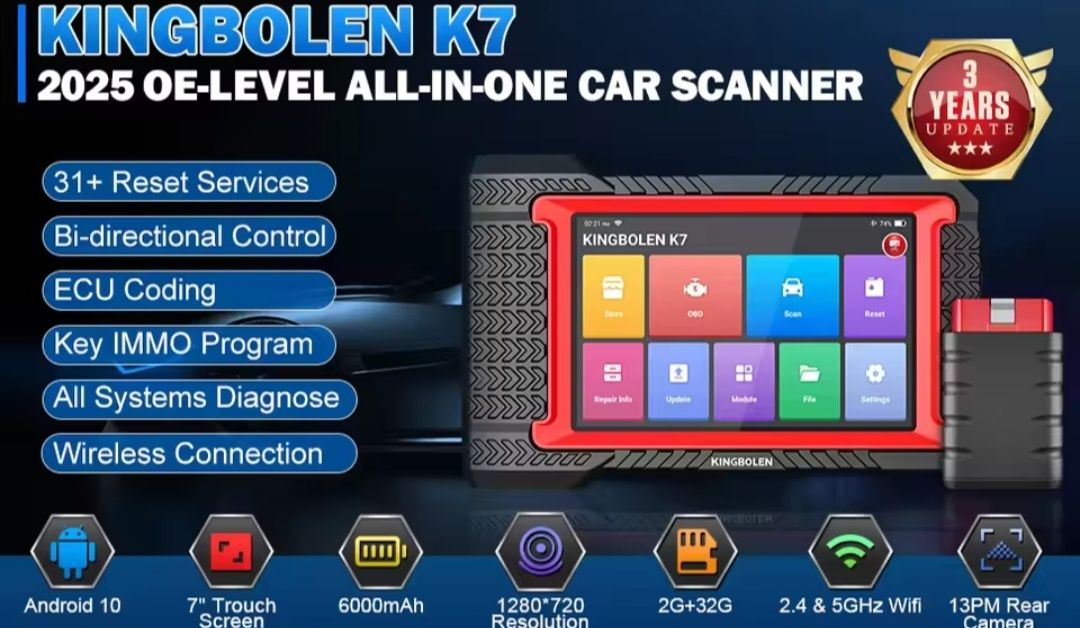 Сканер и диагностика системы KINGBOLEN K7 OBD2