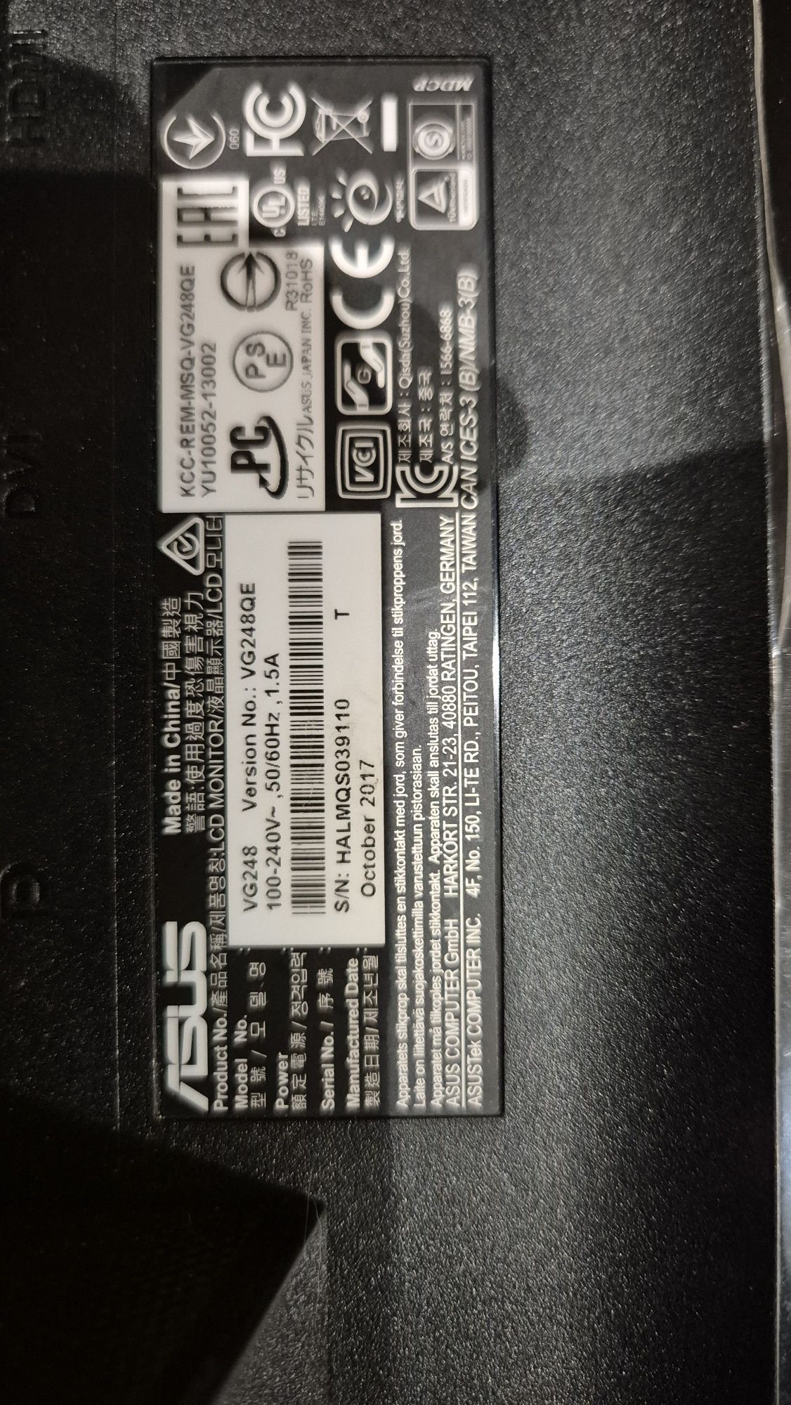 Monitor ASUS 24" VG248QE