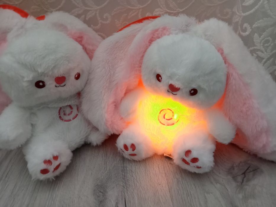 Іграшка нічник дихаючий Зайчик - грає, світиться і дихає