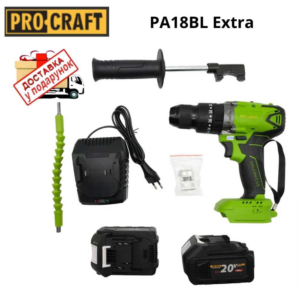 АКЦІЯ! Шуруповерт аккумуляторный PROCRAFT PA 18В доставка ПОДАРУНОК!