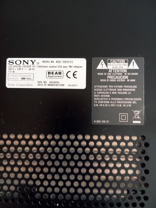 Televisor Sony 55EX723, 55" (140 cm) AVARIADA com suporte