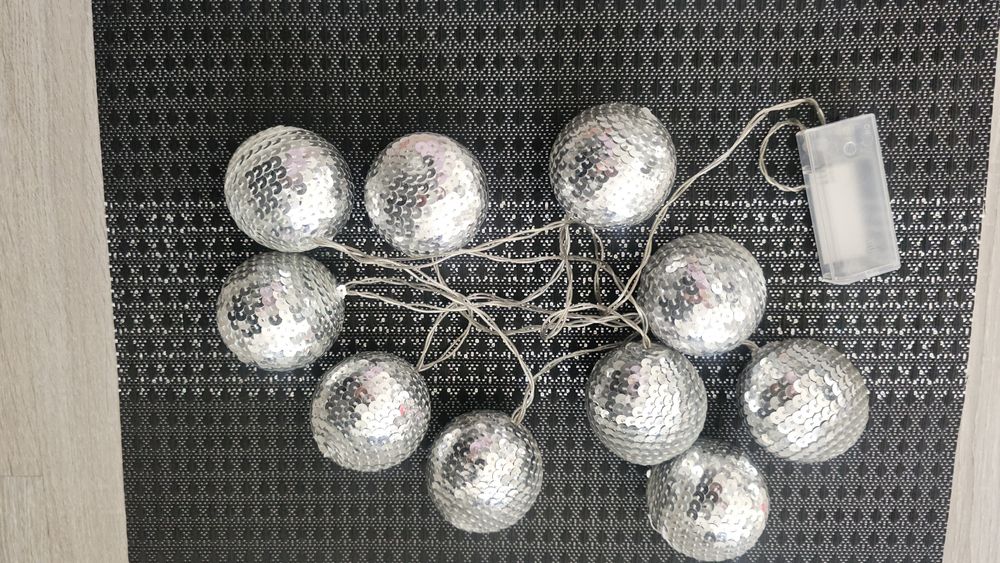Łańcuch Świetlny Led  Kulki Disco 10szt
