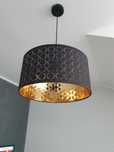 Lampa wisząca, sufitowa koloru czarnego i złotego