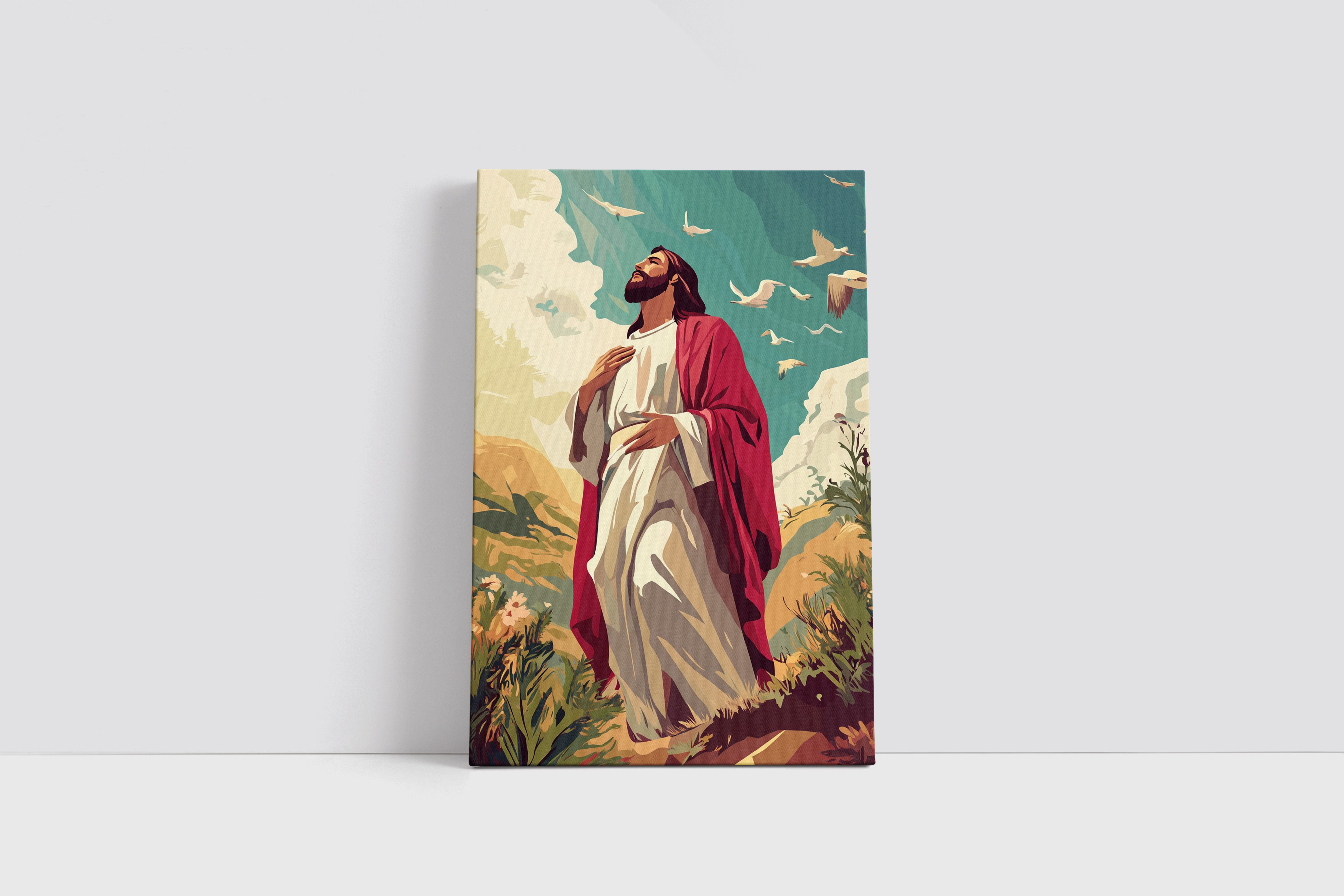 Obraz na płótnie Jezus Chrystus dla dzieci - 70x100 cm, prezent