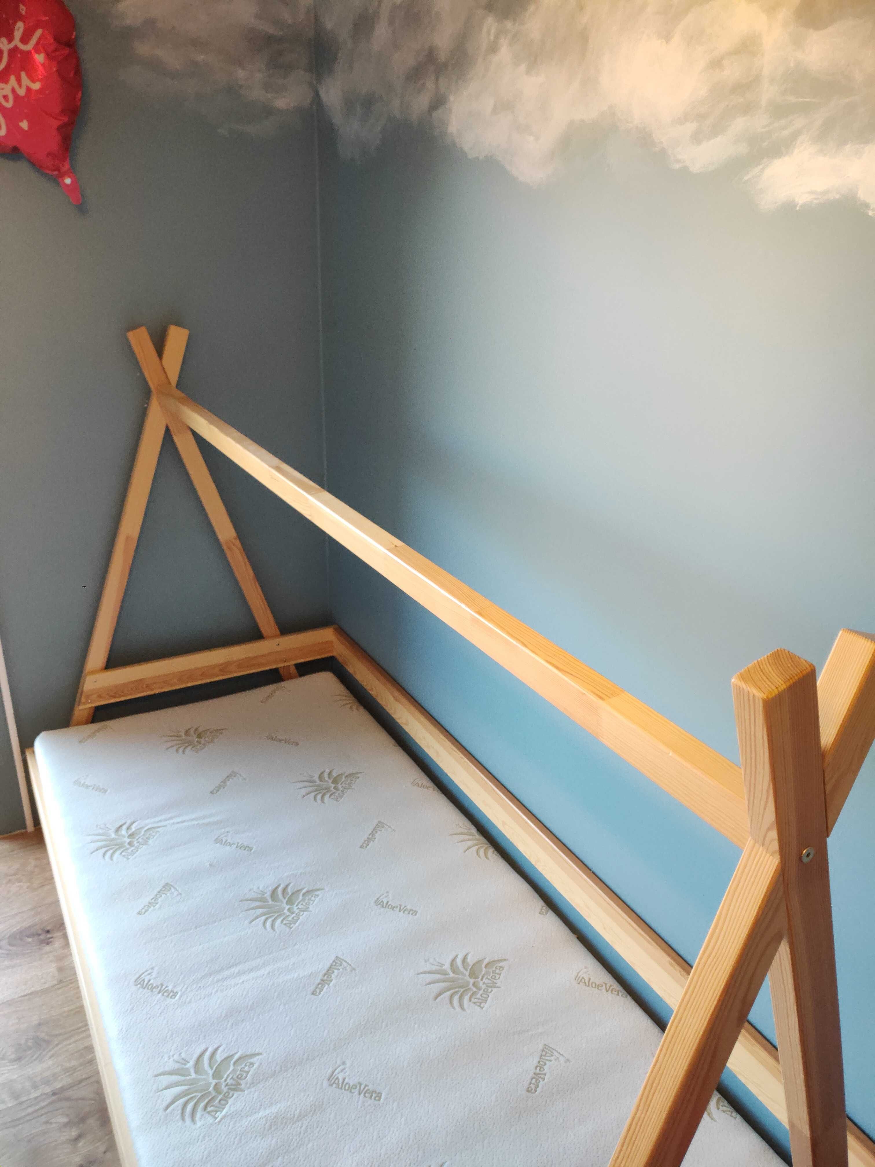 Łóżko dziecięce TIPI drewniane w idealnym stanie,200x90 + szuflada