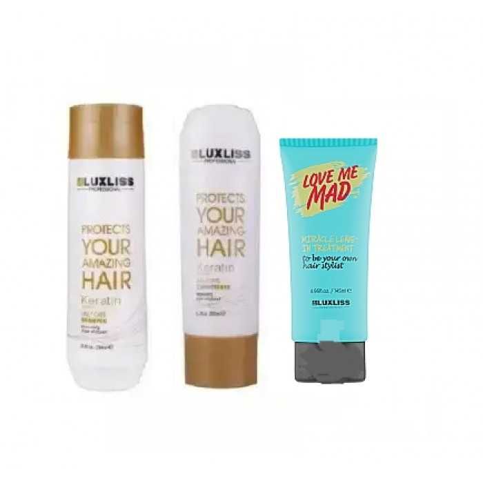Набор Luxliss keratin (шампунь 250 мл кондиционер 200 мл, крем 145 мл)