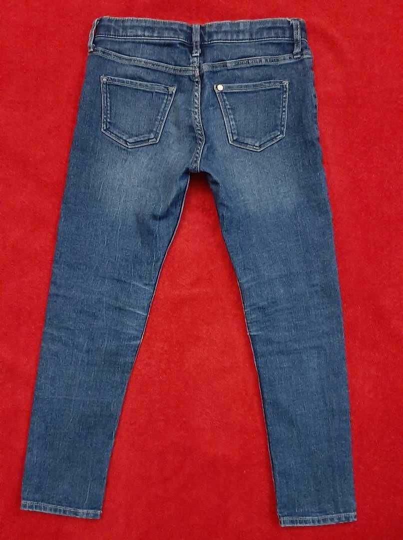 Spodnie jeansowe dżinsowe dziewczęce H&M granatowe r. 128