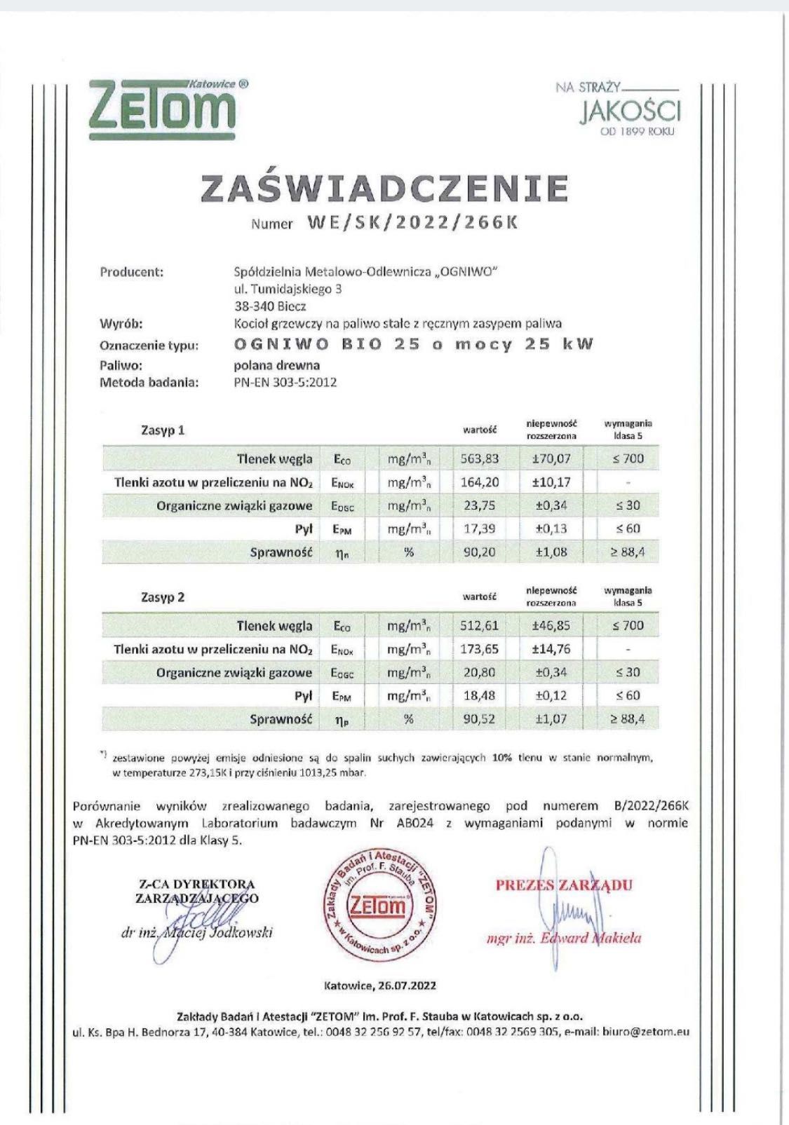 Kocioł Ogniwo 25 kW bio darmowy transport