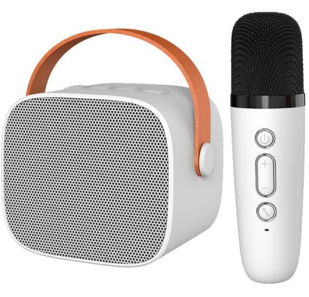 Głośnik bezprzewodowy przenośny 2w1 LED USB mikrofon karaoke bluetooth